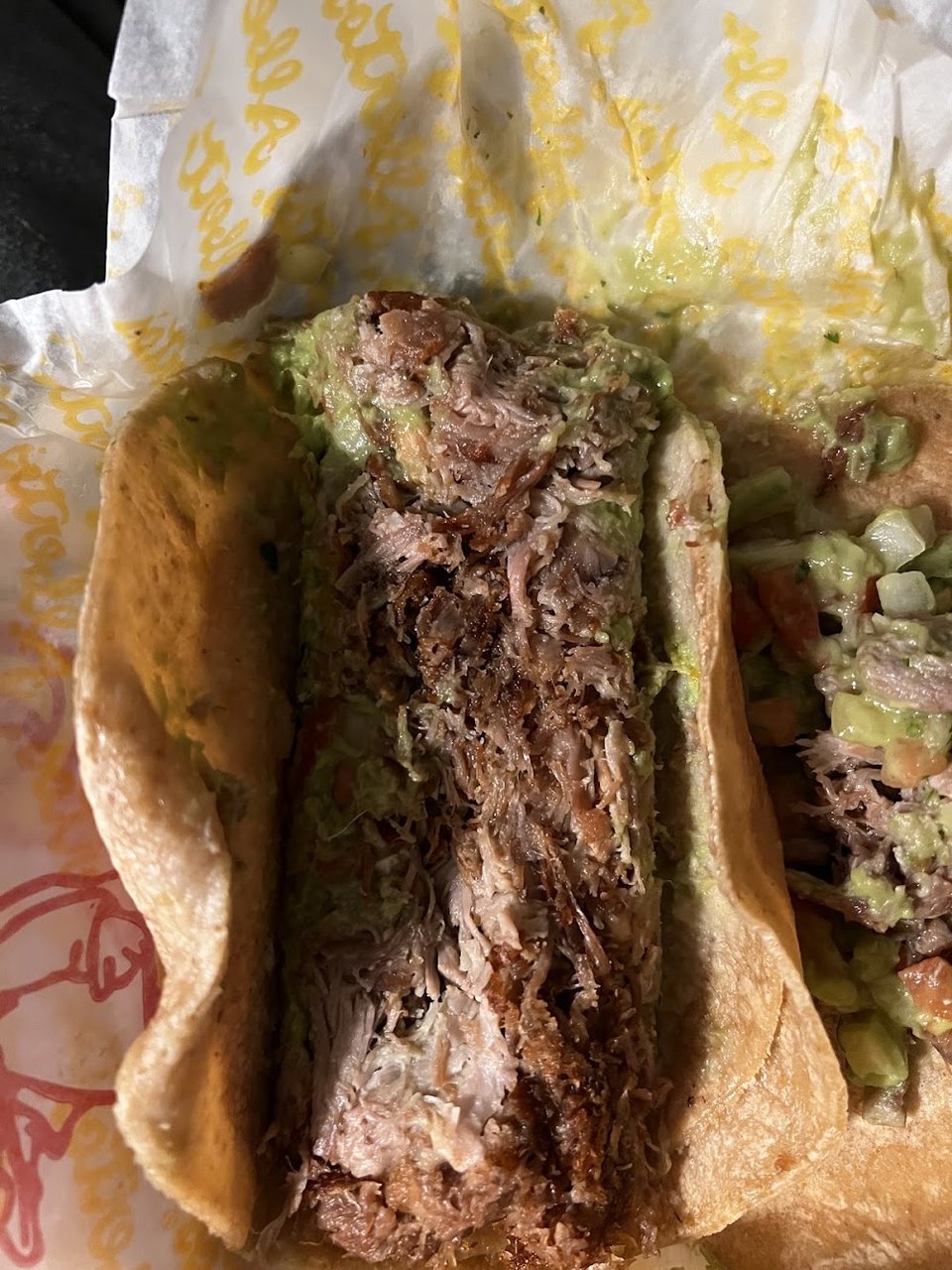 Restaurant menu with Mexican dishes listed.
